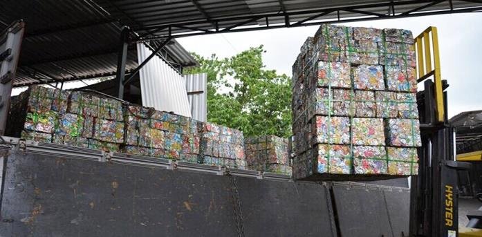 Scrap bales from a scrap moulding machine